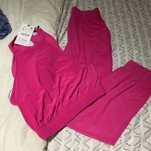 Zara NWOT pink jogger Set